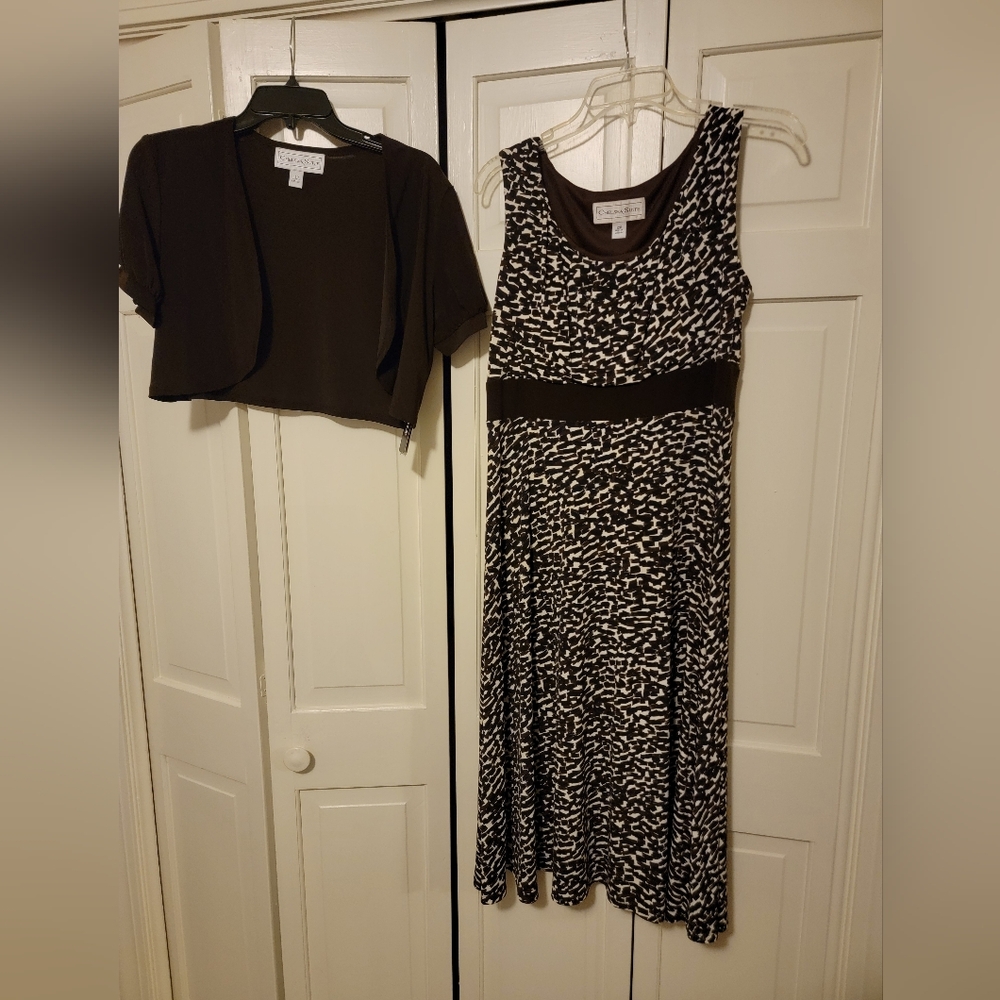 Chic Brown and Cream Chelsea Suite Dress Size 12P NWT